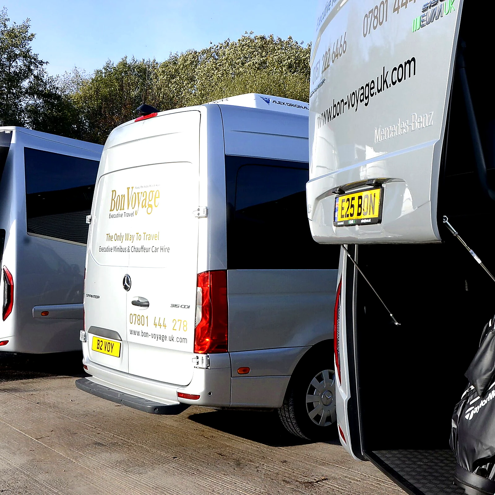 Bon Voyage Sprinters prepared for golf travel