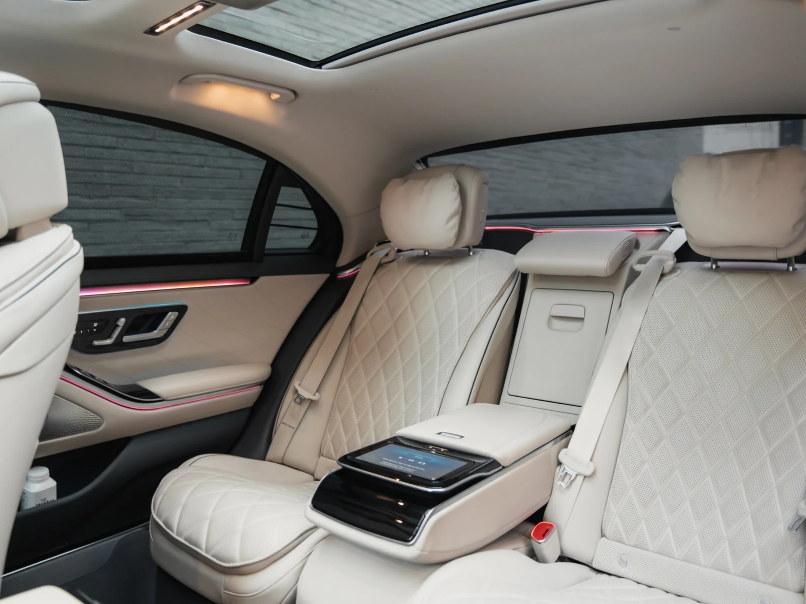 Mercedes-Benz S-Class cream leather rear seats